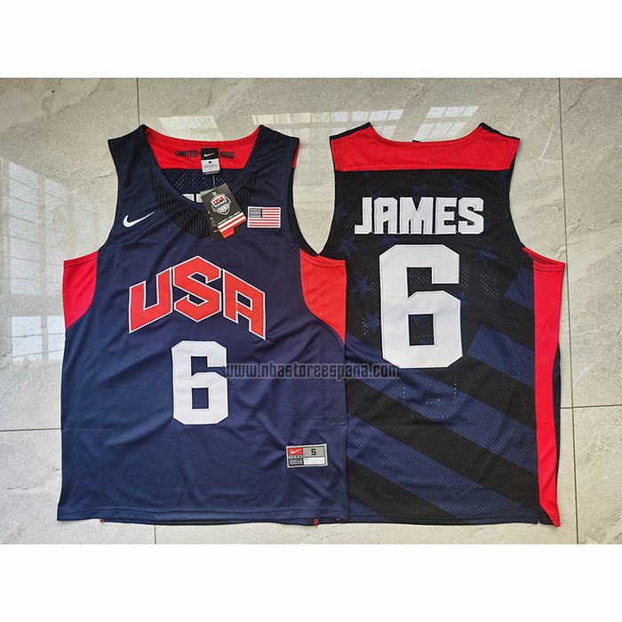 Camiseta USA 2012 Lebron James NO 6 Negro